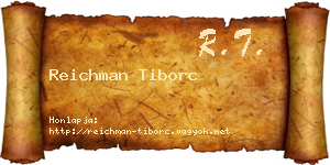 Reichman Tiborc névjegykártya